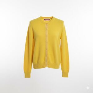 Vintage 70s Directions yellow cardigan size M